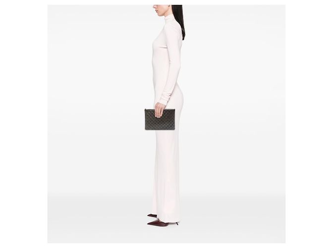 Clutch Chanel Gray Large Crinkled Patent O Case Castaño Gris antracita - vista 6