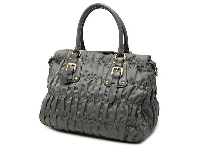 Borsa Prada Gray Tessuto Gaufre Marrone - vista 2