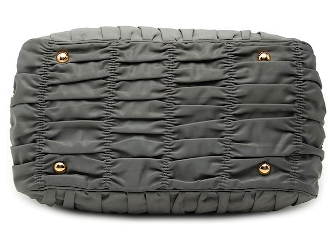 Borsa Prada Gray Tessuto Gaufre Marrone - vista 3