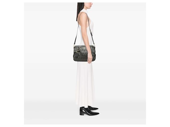 Borsa Prada Gray Tessuto Gaufre Marrone - vista 6