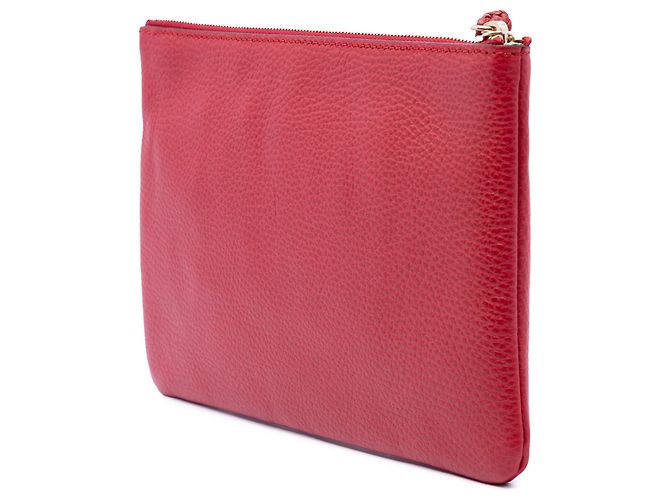 Clutch Bamboo in pelle di vitello rossa Gucci Rosso - vista 2