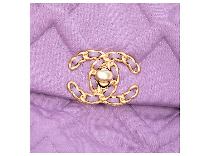 Chanel Purple Large Jersey 19 Flap Porpora - vista 5