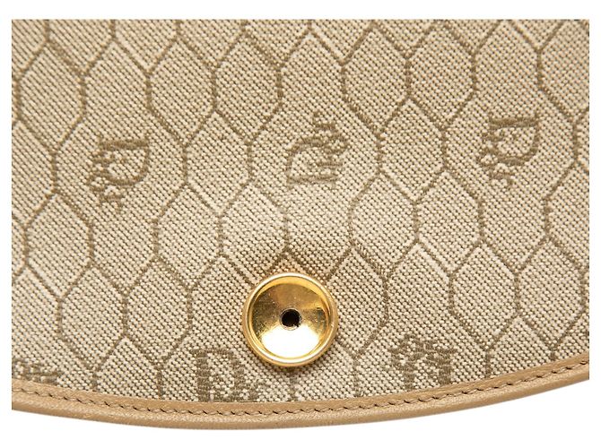 Borsa a tracolla Dior in pelle beige - vista 7