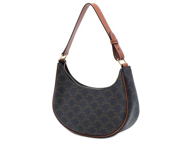 Céline Borsa a tracolla Ava in tela rivestita Triomphe marrone Medium Celine Marrone scuro - vista 2