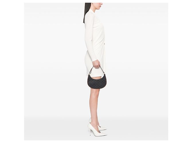 Céline Borsa a tracolla Ava in tela rivestita Triomphe marrone Medium Celine Marrone scuro - vista 6