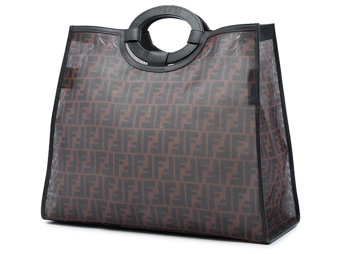 Bolso Fendi Runaway Shopper de malla FF 1974 marrón grande Castaño - vista 2