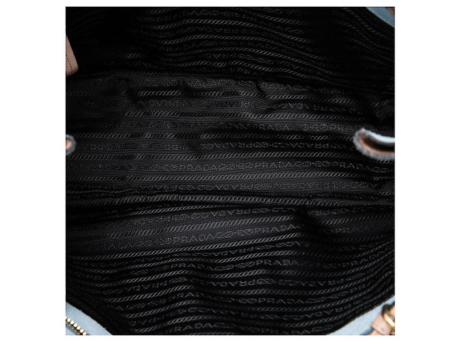 Borsa Etiquette in pelle di vitello marrone Prada Carne - vista 4