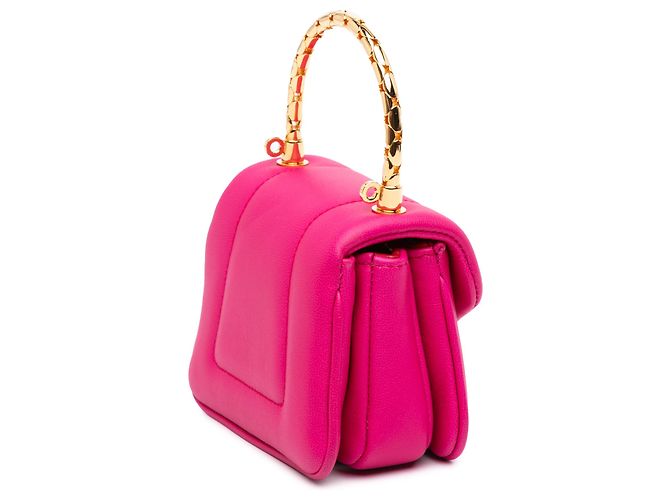 Bulgari Bolsa Serpenti Reverse de micro couro de vitelo rosa Bvlgari com alça de mão - vista 2