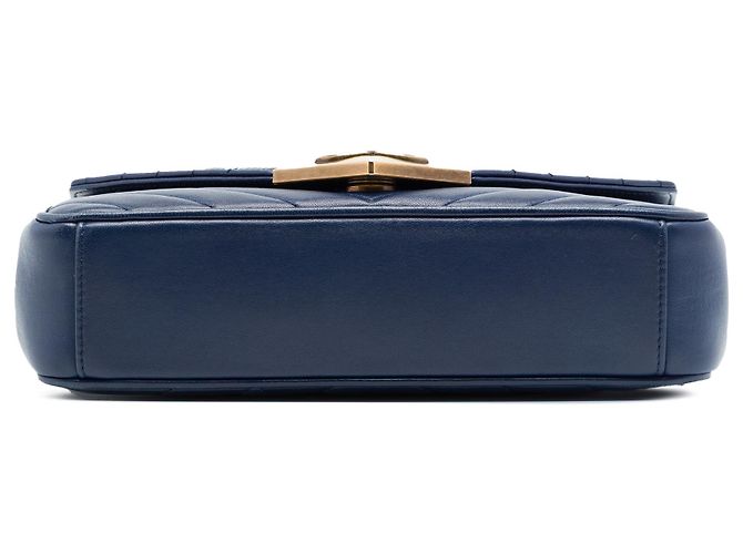 Chanel Blue Chevron Lambskin Pyramid CC Flap Blu scuro - vista 3