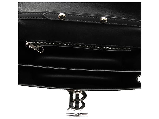 Burberry Black Small Smooth Calfskin Bambi TB Crossbody Nero - vista 4