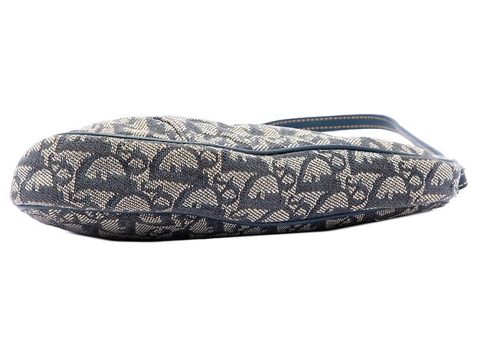 Blue Mini Diorissimo Canvas Saddle Pochette Blau Marineblau - Ansicht 3