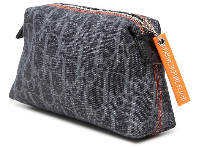 Pochette cosmetici Dior Blue Oblique in denim - vista 2