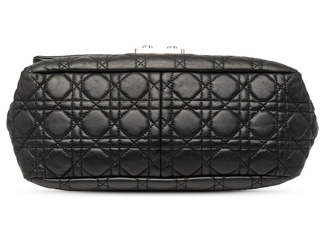 Borsa a tracolla Dior Black Lambskin Cannage New Lock Nero - vista 3