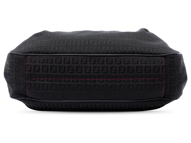Borsa a tracolla Fendi in tela Zucchino nera Nero - vista 3
