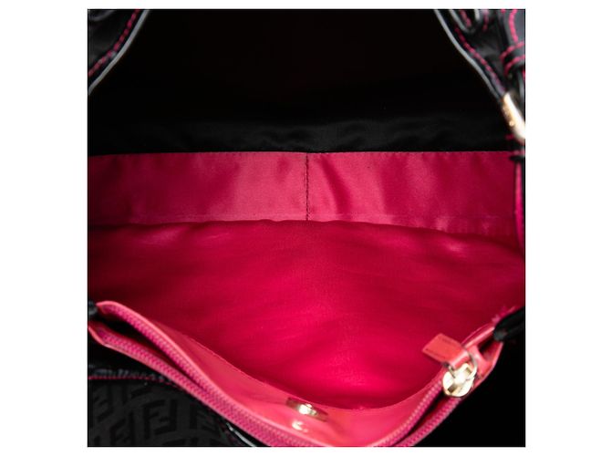 Borsa a tracolla Fendi in tela Zucchino nera Nero - vista 4