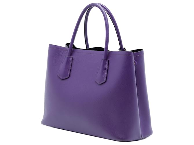 Prada Borsa Double Saffiano Cuir Viola Medium Porpora Viola scuro - vista 2