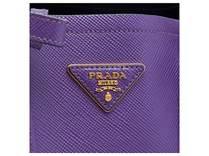 Prada Borsa Double Saffiano Cuir Viola Medium Porpora Viola scuro - vista 5