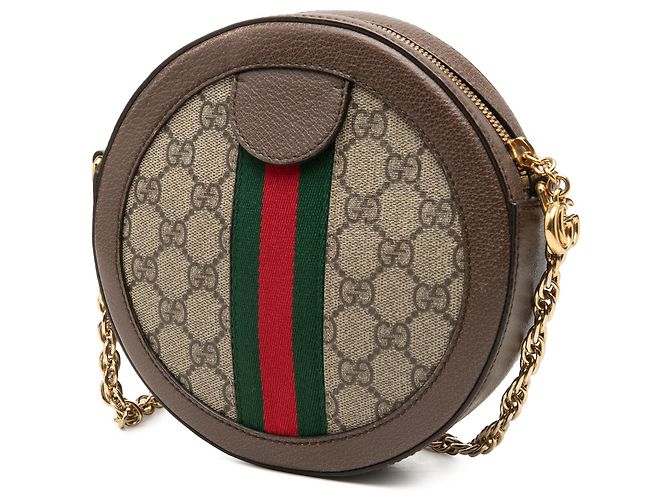 Gucci Beige Mini GG Supreme Web Ophidia Borsa a tracolla rotonda - vista 2