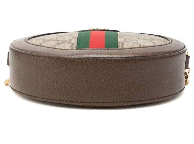 Gucci Beige Mini GG Supreme Web Ophidia Borsa a tracolla rotonda - vista 3
