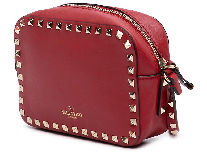 Borsa Camera Rockstud in pelle rossa Valentino Rosso - vista 2