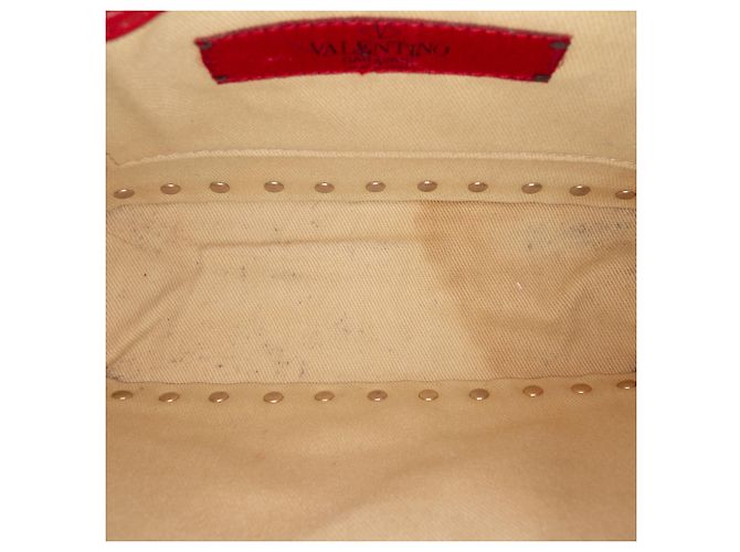 Borsa Camera Rockstud in pelle rossa Valentino Rosso - vista 4