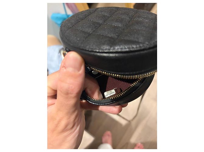 Chanel Vanity Round Bag Pelle Caviar Nera Nero - vista 14