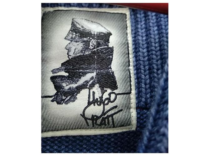 Autre Marque Hugo Pratt Corto Maltese x Chiros Schurwolle Cardigan Blau - Ansicht 2