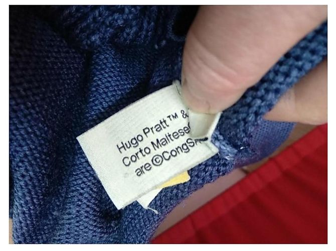 Autre Marque Hugo Pratt Corto Maltese x Chiros Schurwolle Cardigan Blau - Ansicht 6