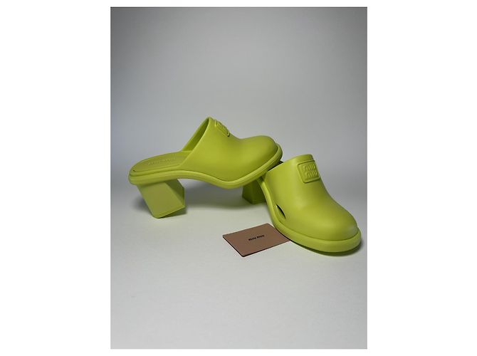 Miu Miu Soft Mules in Lime – Größe 37 Grün - Ansicht 13