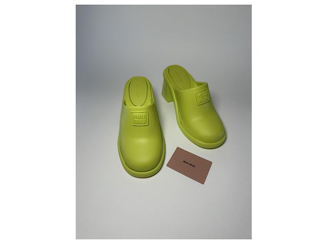 Miu Miu Soft Mules in Lime – Größe 37 Grün - Ansicht 5