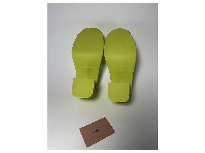 Miu Miu Soft Mules in Lime – Größe 37 Grün - Ansicht 8