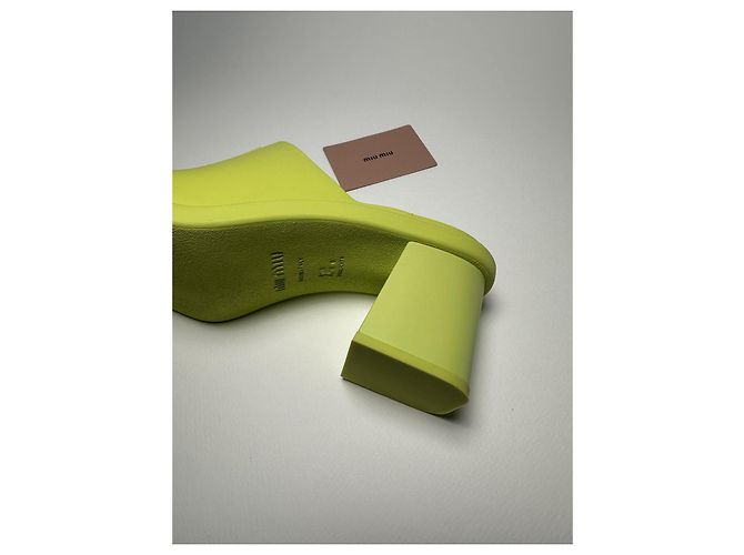Miu Miu Soft Mules in Lime – Größe 37 Grün - Ansicht 9