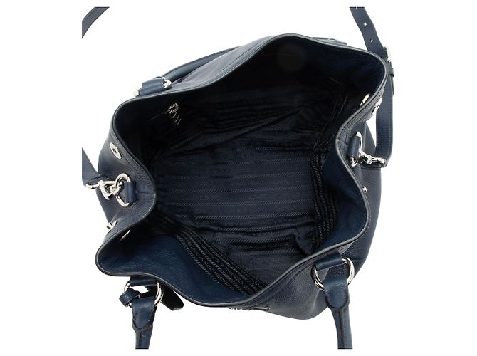 Tote Shopping Vitello Daino Prada Blu - vista 6