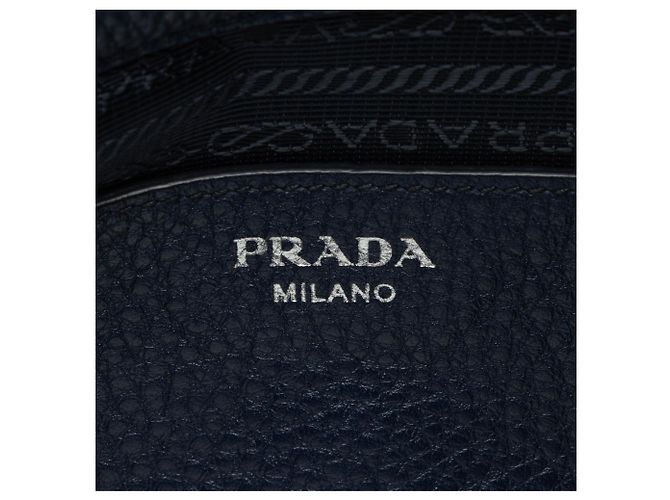 Tote Shopping Vitello Daino Prada Blu - vista 7