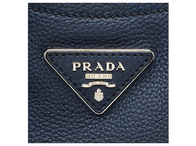 Tote Shopping Vitello Daino Prada Blu - vista 8