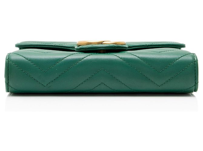 Cartera con cadena Gucci Matelasse Leather GG Marmont Verde - vista 4
