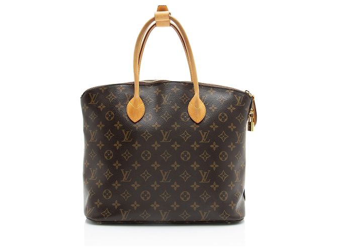 Borsa Louis Vuitton Monogram Canvas Lockit MM Marrone - vista 3
