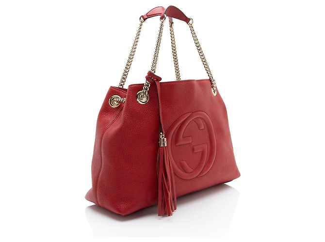 Borsa a tracolla Gucci Soho in pelle, misura Medium Rosso - vista 2