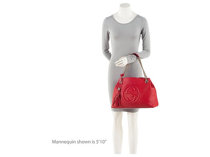 Borsa a tracolla Gucci Soho in pelle, misura Medium Rosso - vista 5