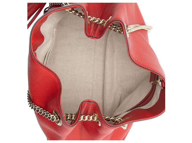 Borsa a tracolla Gucci Soho in pelle, misura Medium Rosso - vista 7