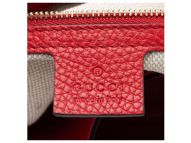 Borsa a tracolla Gucci Soho in pelle, misura Medium Rosso - vista 8