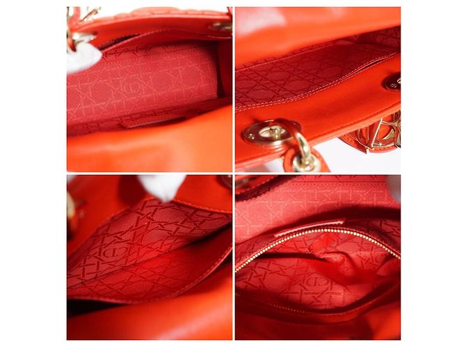 Borsa in pelle Dior My Lady Dior Arancione - vista 5