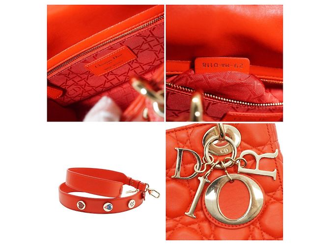Borsa in pelle Dior My Lady Dior Arancione - vista 6