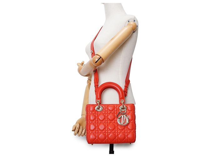 Borsa in pelle Dior My Lady Dior Arancione - vista 7