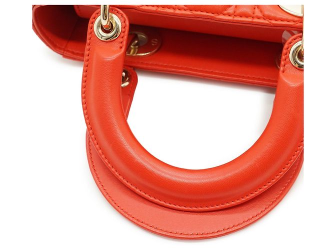 Borsa in pelle Dior My Lady Dior Arancione - vista 8