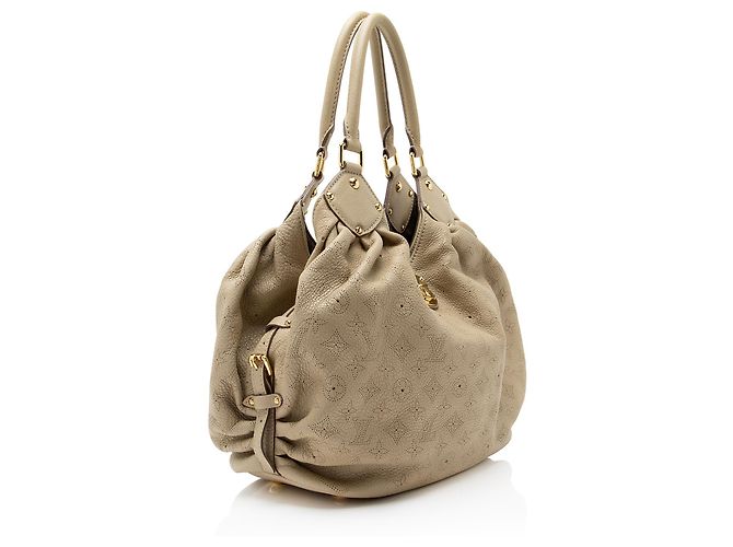 Louis Vuitton Mahina Leather L Hobo Marrone Beige - vista 2