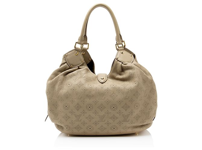 Louis Vuitton Mahina Leather L Hobo Marrone Beige - vista 3