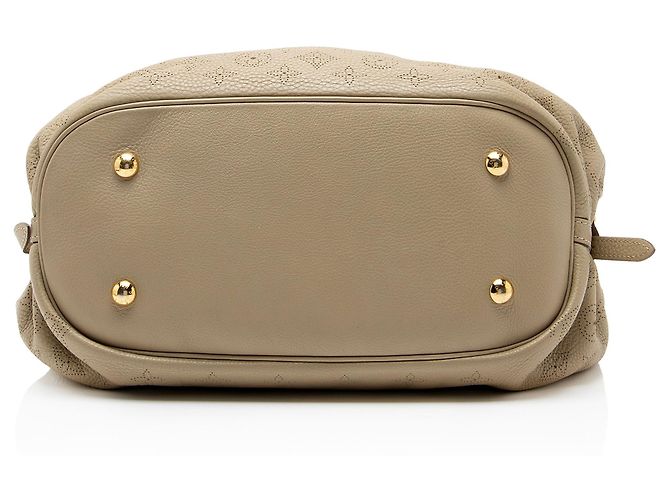 Louis Vuitton Mahina Leather L Hobo Marrone Beige - vista 4