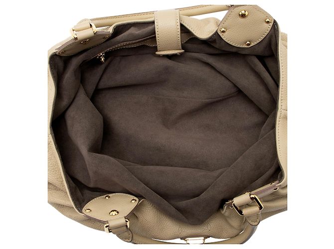 Louis Vuitton Mahina Leather L Hobo Marrone Beige - vista 7