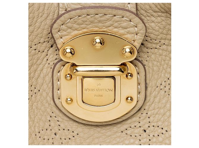 Louis Vuitton Mahina Leather L Hobo Marrone Beige - vista 9